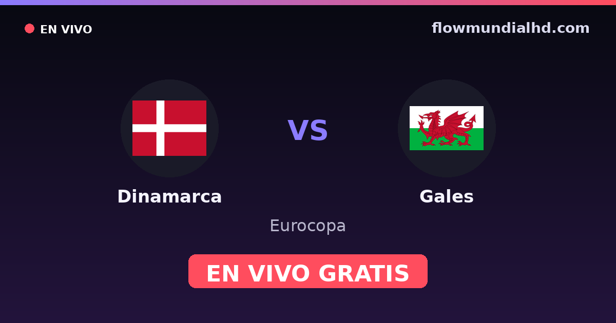 Danemark vs Pays de Galles — Euro, UEFA Nations League · historique et où regarder en direct gratuitement sur FlowMundial HD