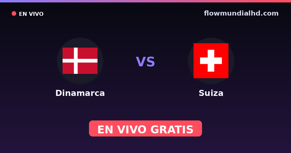 Dinamarca vs Suiza — Clasificacion Eurocopa, Amistosos Internacionales · historial y dónde ver en vivo gratis en FlowMundial HD