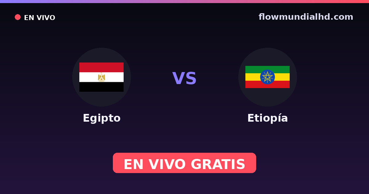 Egipto vs Etiopía — World Cup Qual. CAF , Clasificación Copa África · historial y dónde ver en vivo gratis en FlowMundial HD