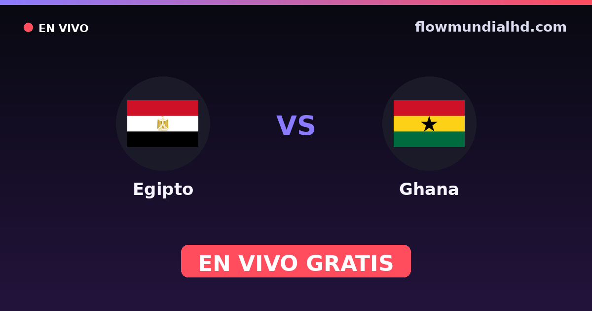Egito vs Gana — World Cup Qual. CAF , Copa Africana de Nacoes · histórico e onde assistir ao vivo grátis na FlowMundial HD