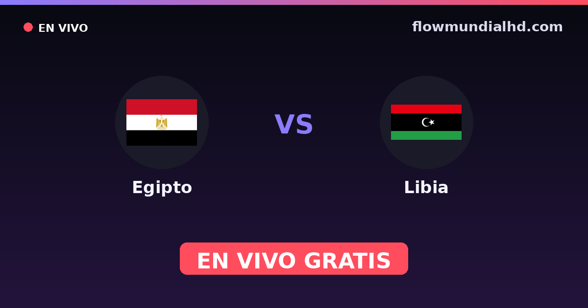 Egito vs Líbia — World Cup Qual. CAF , Amistosos Internacionais · histórico e onde assistir ao vivo grátis na FlowMundial HD