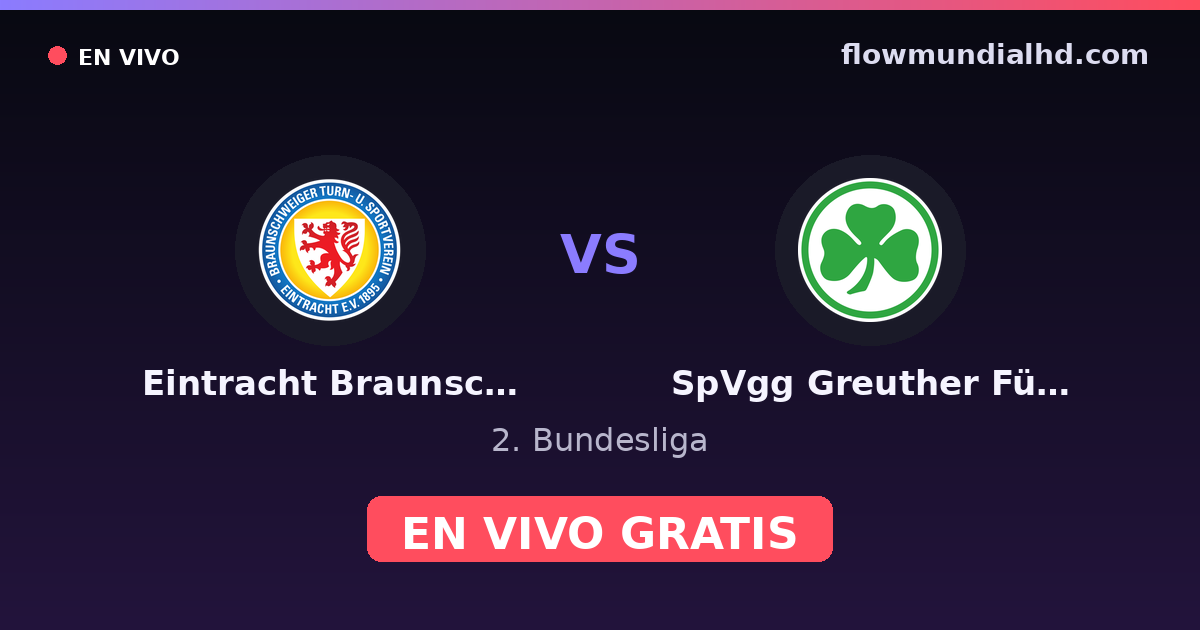 Eintracht Braunschweig vs SpVgg Greuther Fürth — 2. Bundesliga · historial y dónde ver en vivo gratis en FlowMundial HD