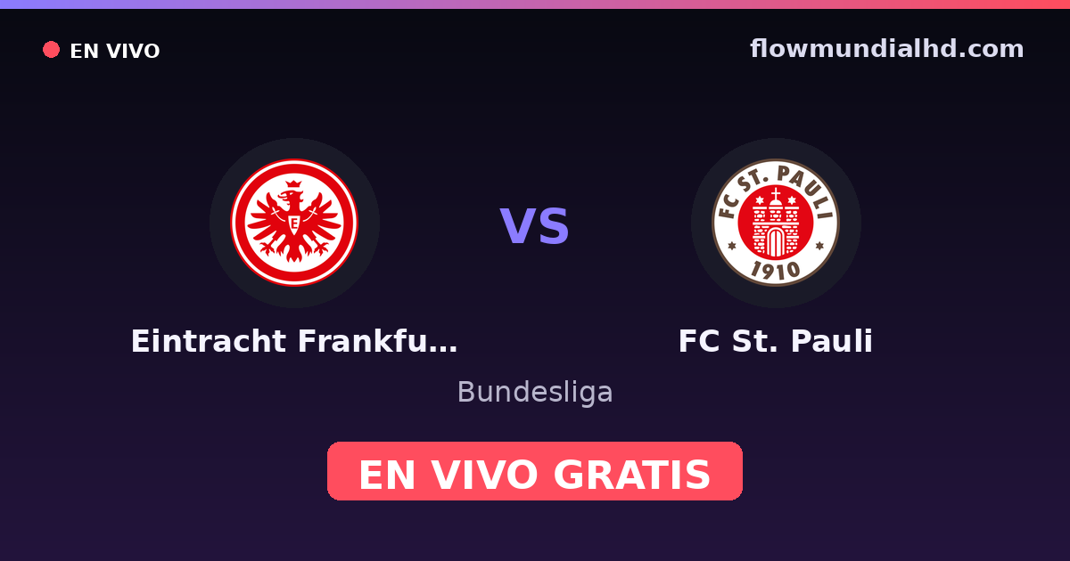 Eintracht Frankfurt vs FC St. Pauli — Bundesliga · historial y dónde ver en vivo gratis en FlowMundial HD