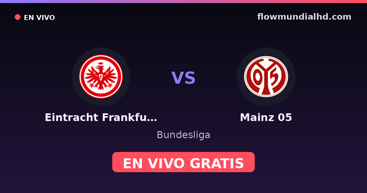 Eintracht Frankfurt vs Mainz 05 — Bundesliga · historial y dónde ver en vivo gratis en FlowMundial HD