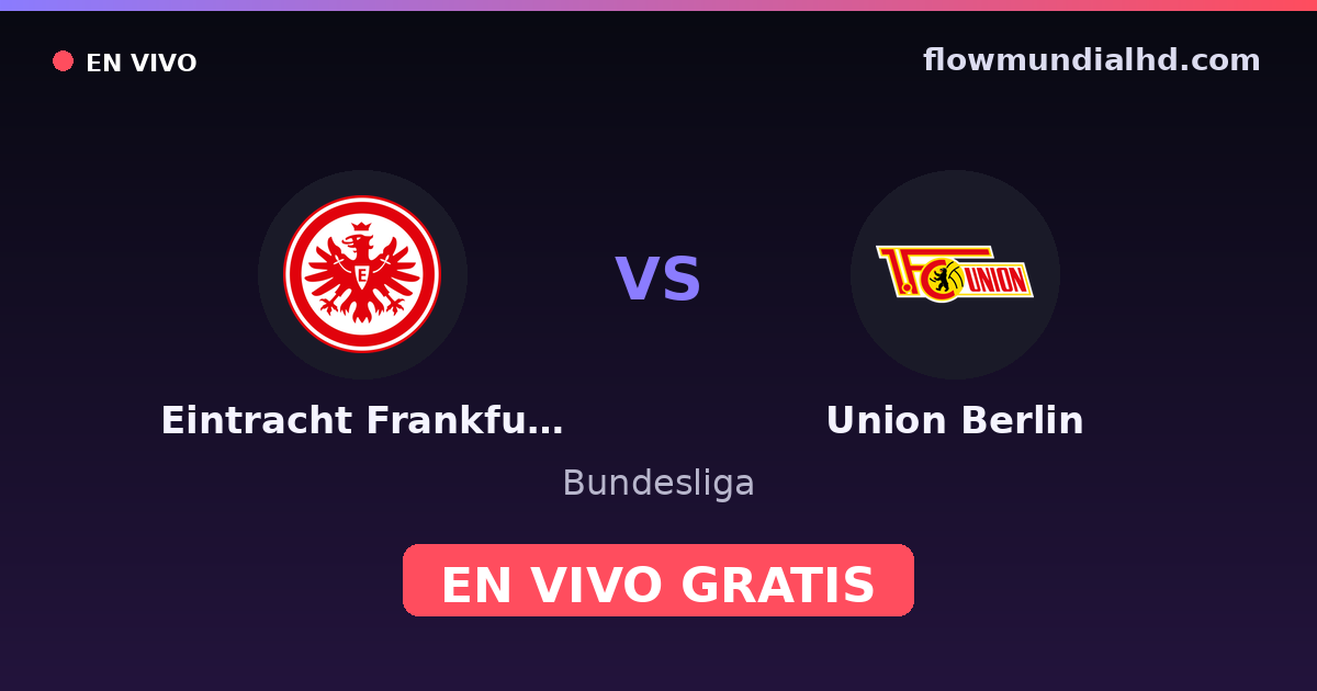 Eintracht Frankfurt vs Union Berlin — Bundesliga · historial y dónde ver en vivo gratis en FlowMundial HD