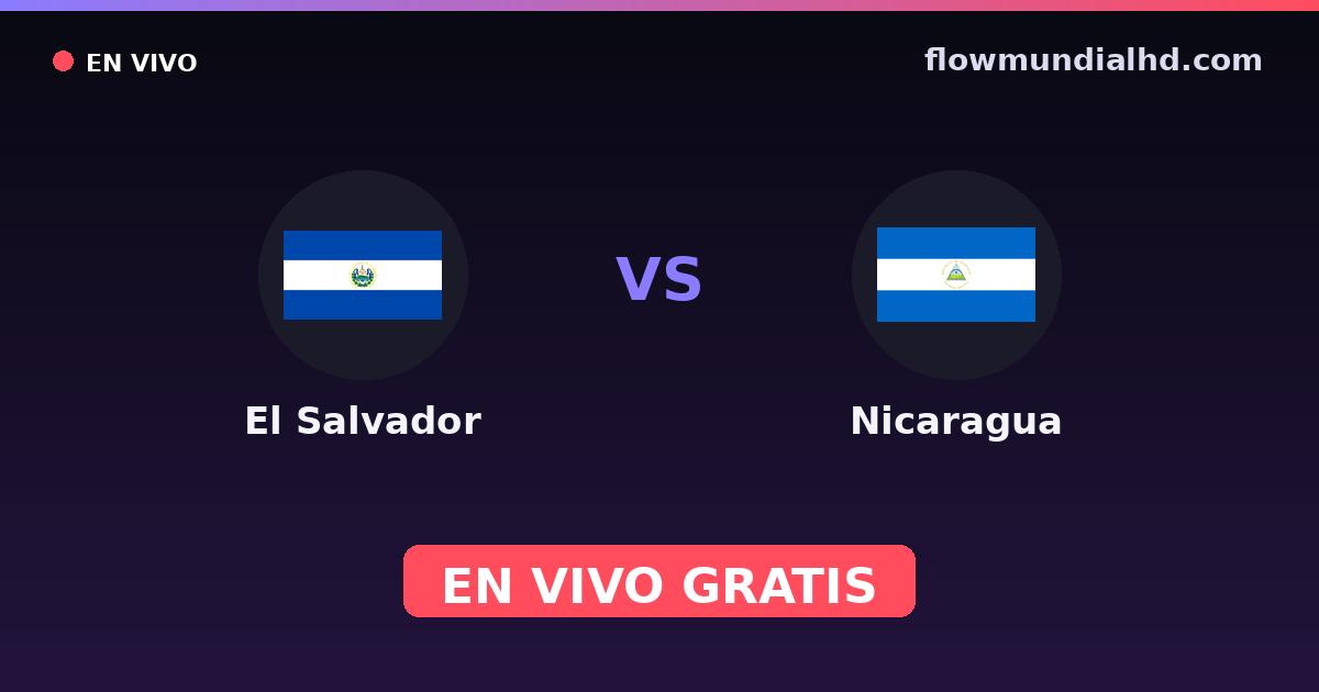 El Salvador vs Nicaragua — CONCACAF Gold Cup Qual., Copa Centroamericana · historial y dónde ver en vivo gratis en FlowMundial HD