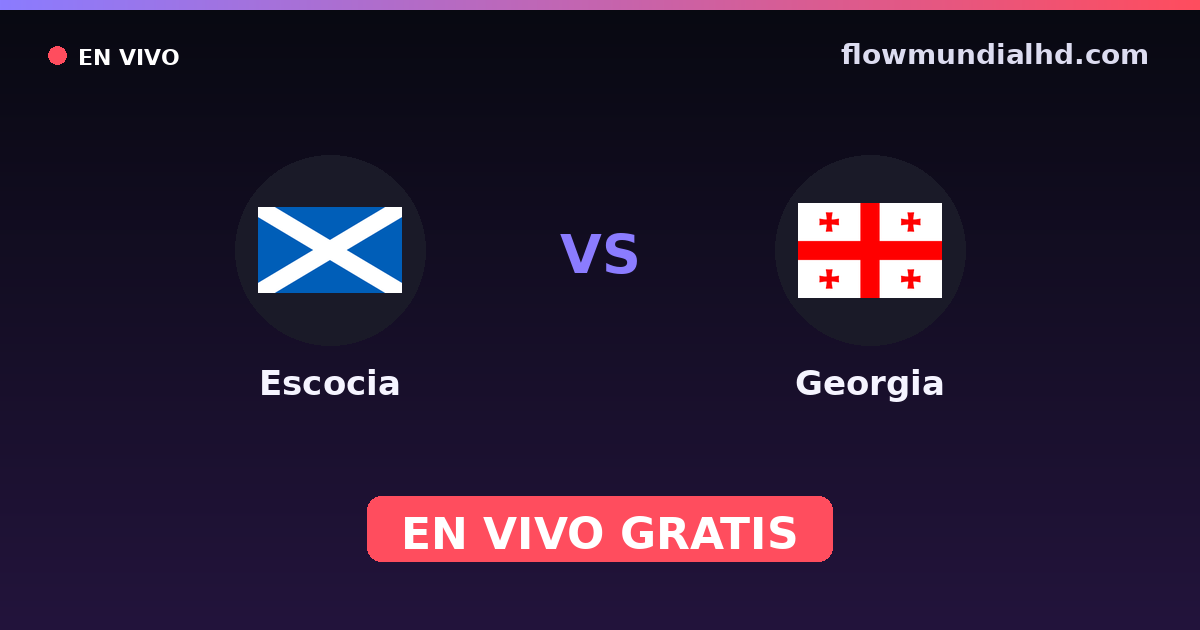 Écosse vs Géorgie — Qualifications Euro · historique et où regarder en direct gratuitement sur FlowMundial HD