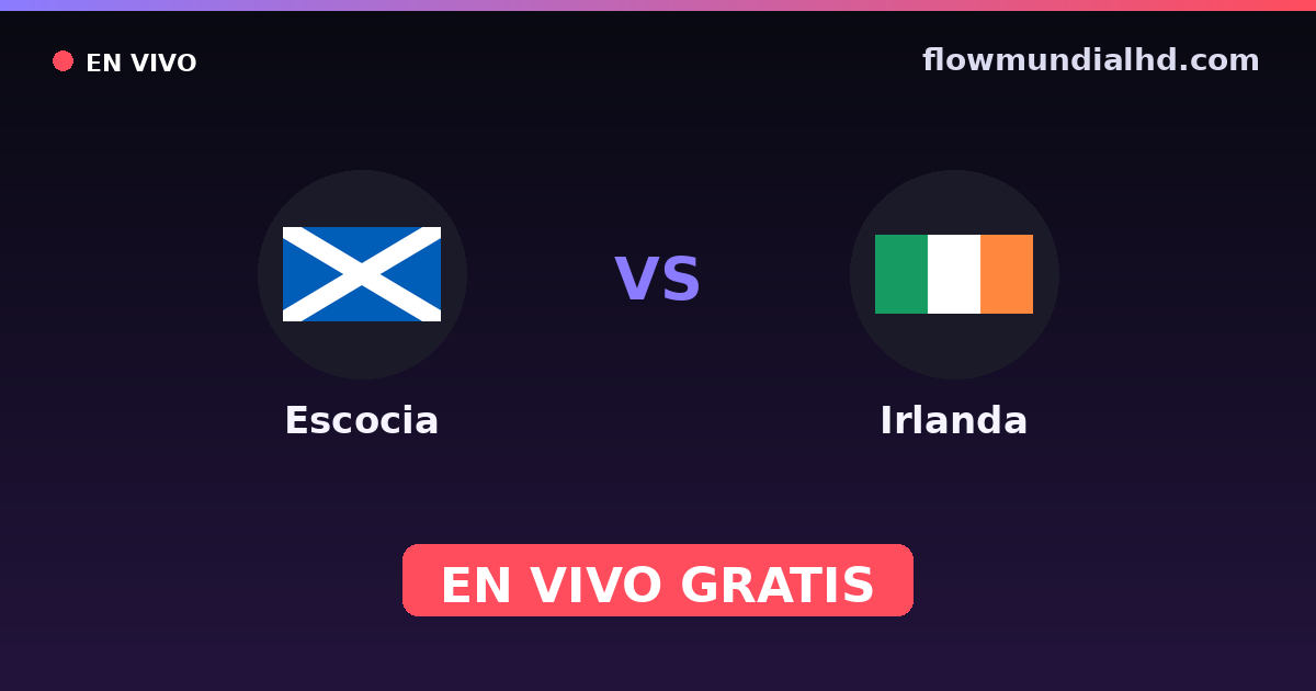 Escocia vs Irlanda — Clasificacion Eurocopa, UEFA Nations League · historial y dónde ver en vivo gratis en FlowMundial HD