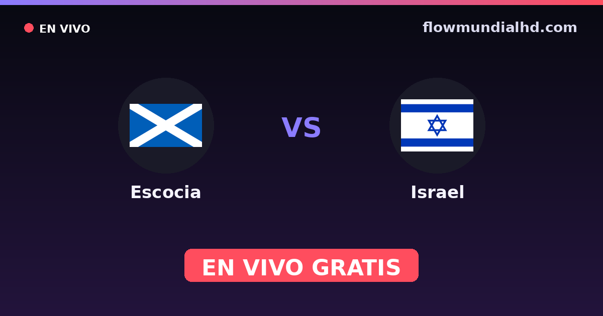 Escócia vs Israel — Qualificacao Euro, Eliminatorias UEFA · histórico e onde assistir ao vivo grátis na FlowMundial HD