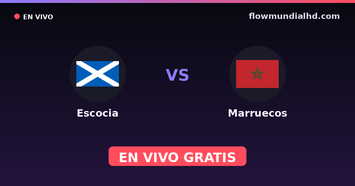 Escocia vs Marruecos — Mundial · historial y dónde ver en vivo gratis en FlowMundial HD