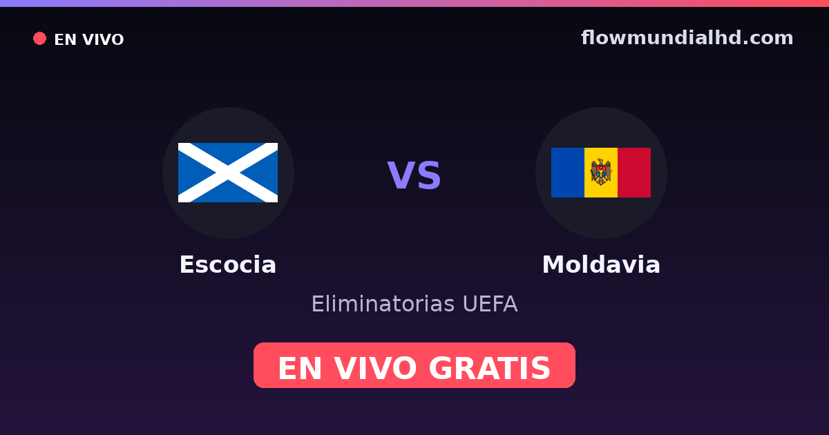 Escocia vs Moldavia — Eliminatorias UEFA · historial y dónde ver en vivo gratis en FlowMundial HD