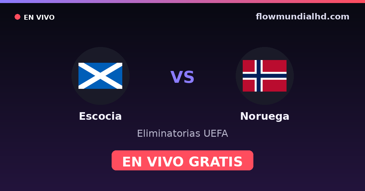 Escócia vs Noruega — Eliminatorias UEFA · histórico e onde assistir ao vivo grátis na FlowMundial HD