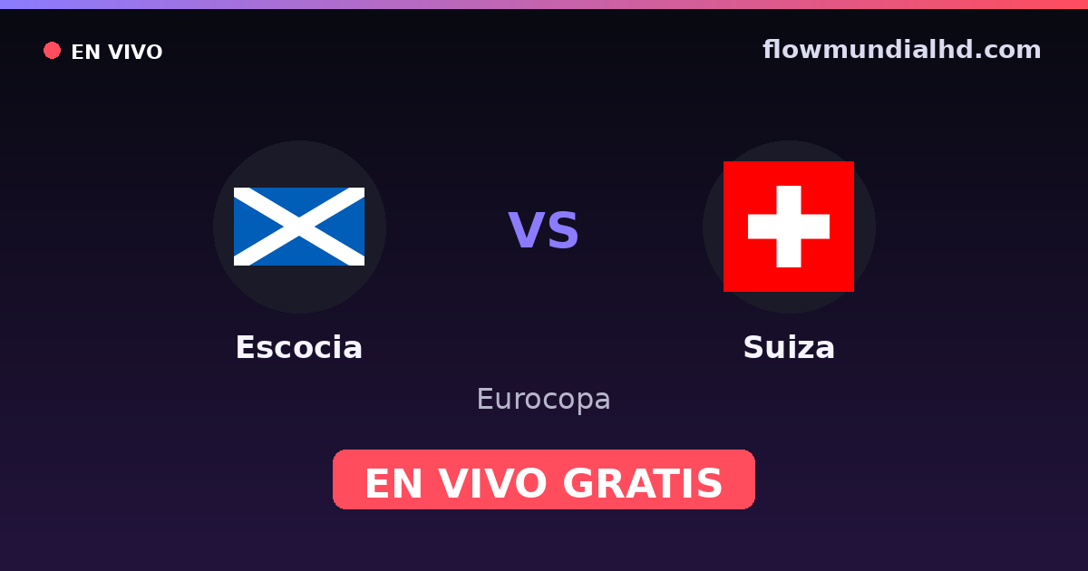 Escocia vs Suiza — Eurocopa, UEFA Nations League · historial y dónde ver en vivo gratis en FlowMundial HD