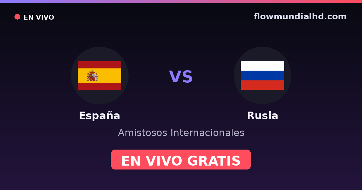 España vs Rusia — Amistosos Internacionales, Eurocopa · historial y dónde ver en vivo gratis en FlowMundial HD