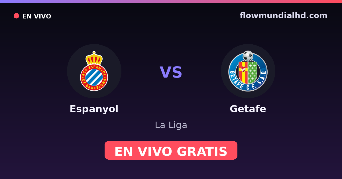 Espanyol vs Getafe — La Liga · historial y dónde ver en vivo gratis en FlowMundial HD
