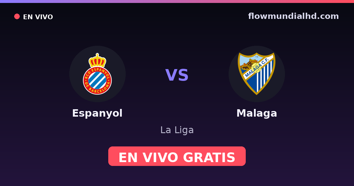 Espanyol vs Malaga — La Liga · historial y dónde ver en vivo gratis en FlowMundial HD