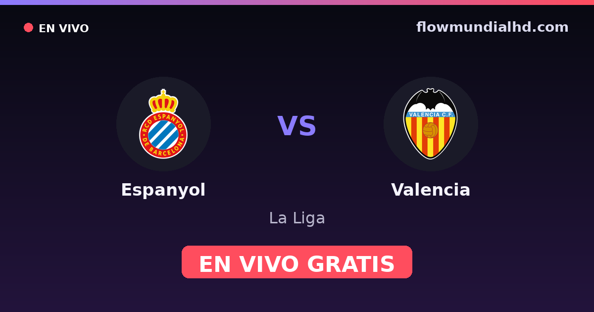 Espanyol vs Valencia — La Liga · historial y dónde ver en vivo gratis en FlowMundial HD