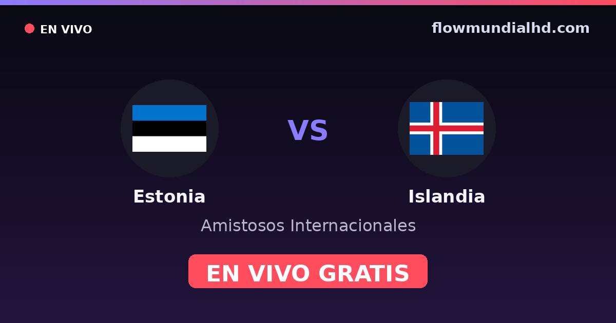 Estônia vs Islândia — Amistosos Internacionais, UEFA Nations League · histórico e onde assistir ao vivo grátis na FlowMundial HD