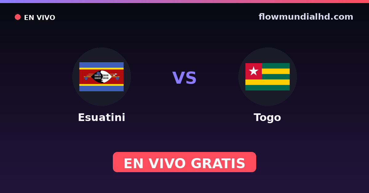 Eswatini vs Togo — World Cup Qual. CAF , Qualifications CAN · historique et où regarder en direct gratuitement sur FlowMundial HD