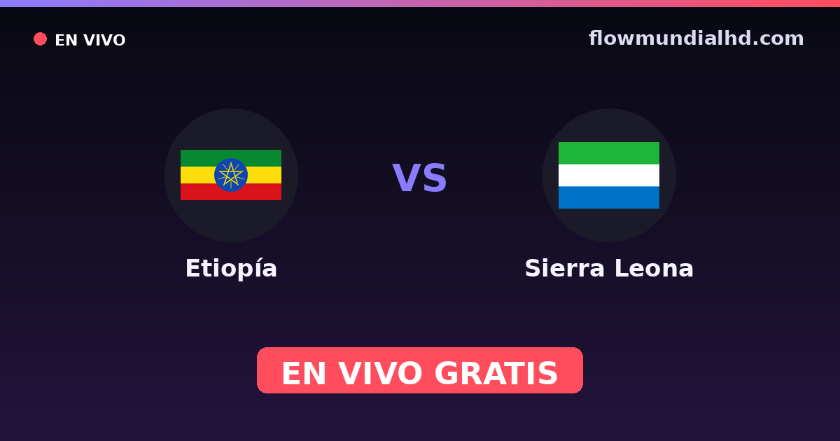 Éthiopie vs Sierra Leone — World Cup Qual. CAF , Qualifications CAN · historique et où regarder en direct gratuitement sur FlowMundial HD
