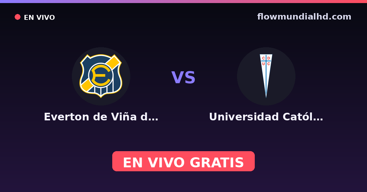 Everton de Viña del Mar vs Universidad Católica — Copa Chile, Liga de Primera · historial y dónde ver en vivo gratis en FlowMundial HD