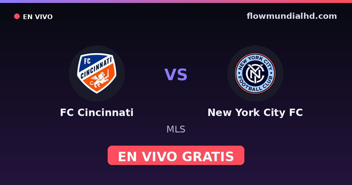 FC Cincinnati vs New York City FC — MLS · Bilanz und wo man live und kostenlos zusehen kann auf FlowMundial HD