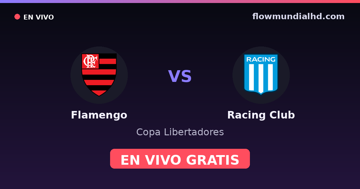 Flamengo vs Racing Club — Copa Libertadores · histórico e onde assistir ao vivo grátis na FlowMundial HD