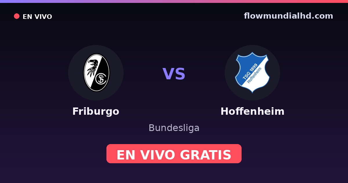Friburgo vs Hoffenheim — Bundesliga · historial y dónde ver en vivo gratis en FlowMundial HD