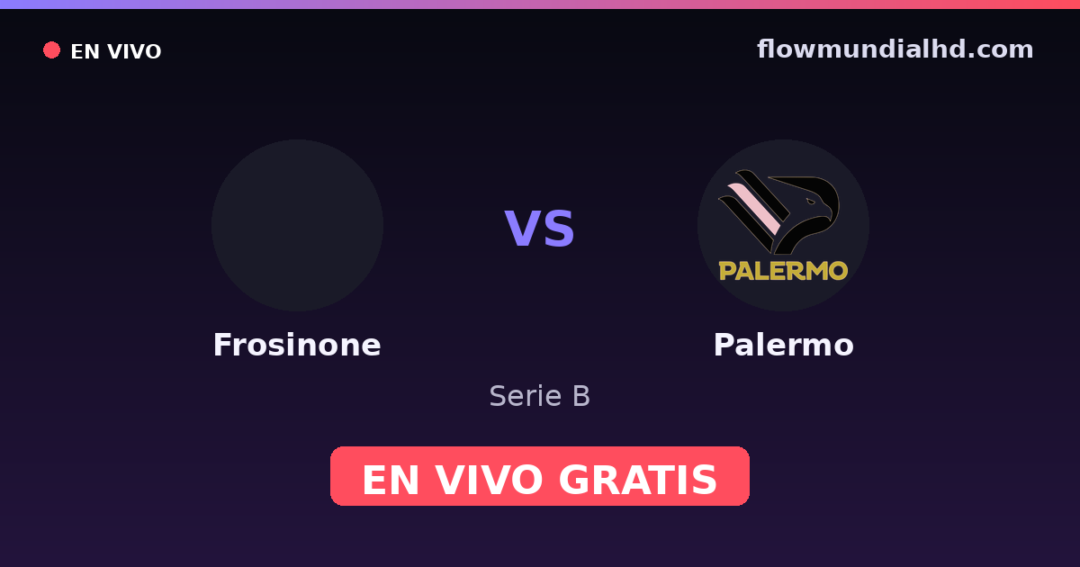 Frosinone vs Palermo — Serie B · historial y dónde ver en vivo gratis en FlowMundial HD