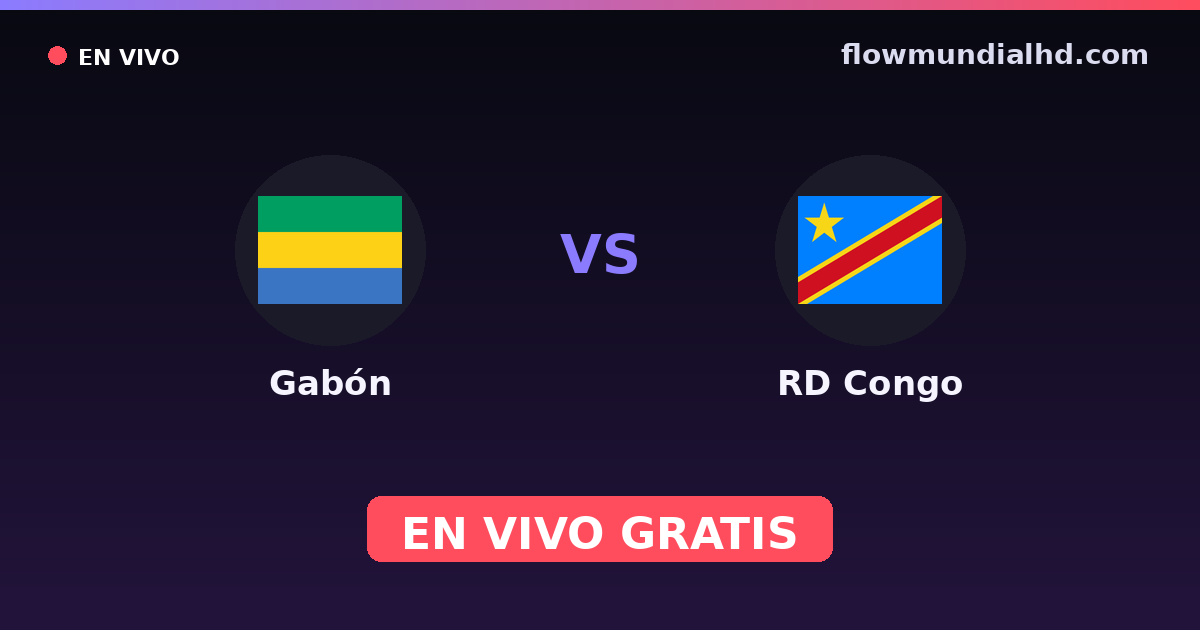 Gabón vs RD Congo — Campeonato Africano de Naciones, Amistosos Internacionales · historial y dónde ver en vivo gratis en FlowMundial HD