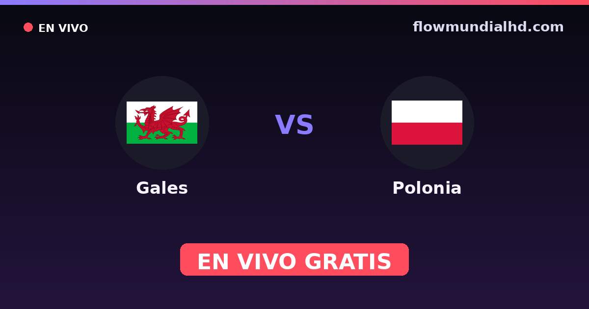 País de Gales vs Polônia — Qualificacao Euro, Eliminatorias UEFA · histórico e onde assistir ao vivo grátis na FlowMundial HD