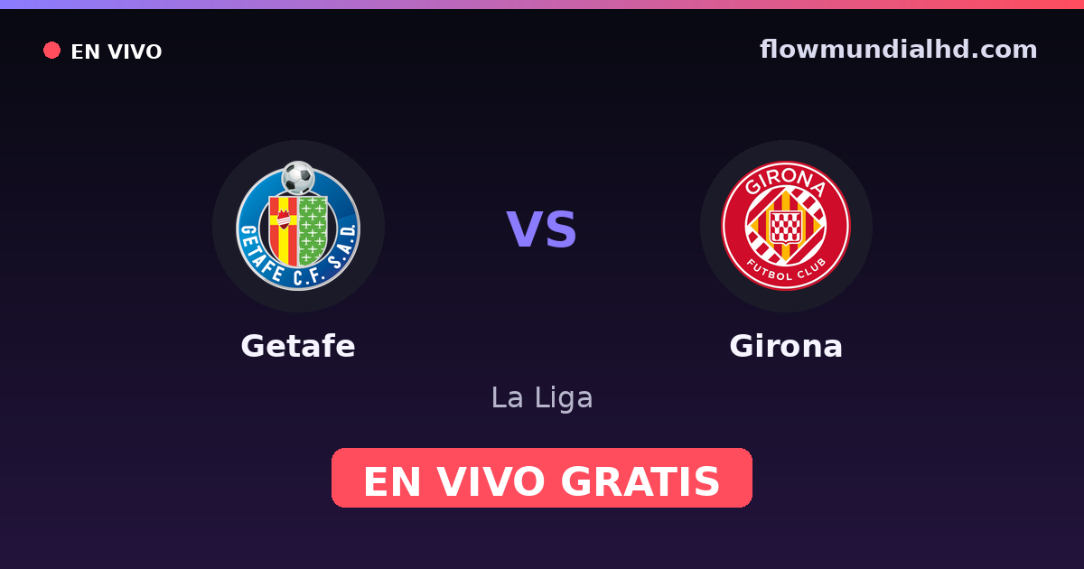 Getafe vs Girona — La Liga · historial y dónde ver en vivo gratis en FlowMundial HD