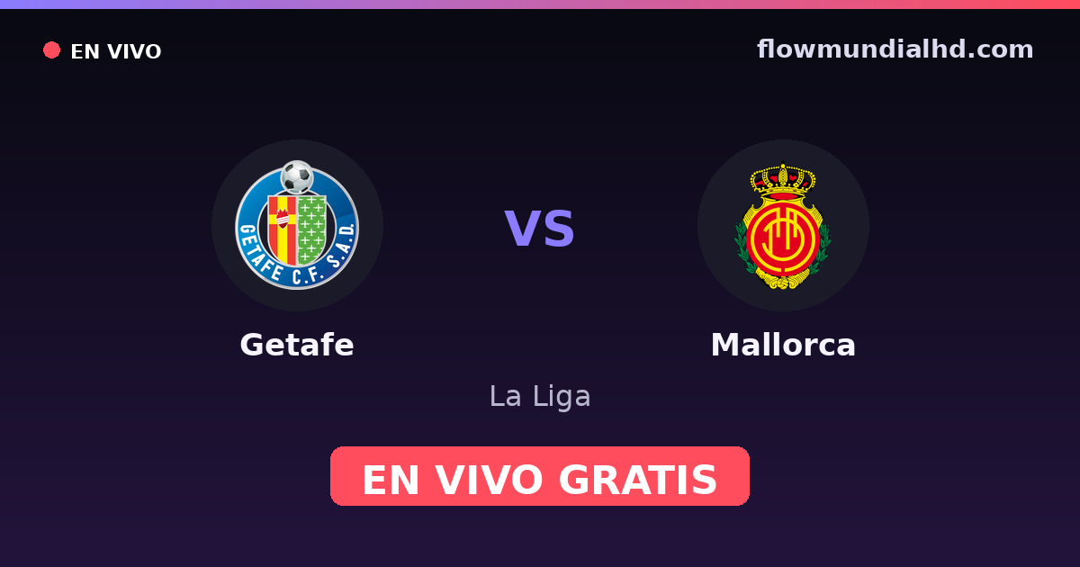 Getafe vs Mallorca — La Liga · historial y dónde ver en vivo gratis en FlowMundial HD