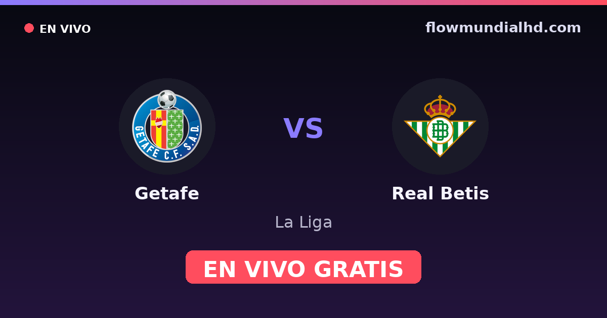 Getafe vs Real Betis — La Liga · historial y dónde ver en vivo gratis en FlowMundial HD