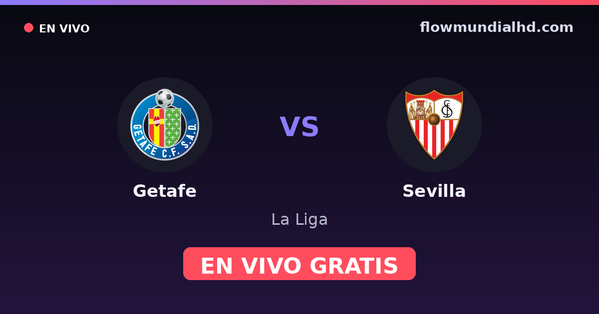 Getafe vs Sevilla — La Liga · historial y dónde ver en vivo gratis en FlowMundial HD