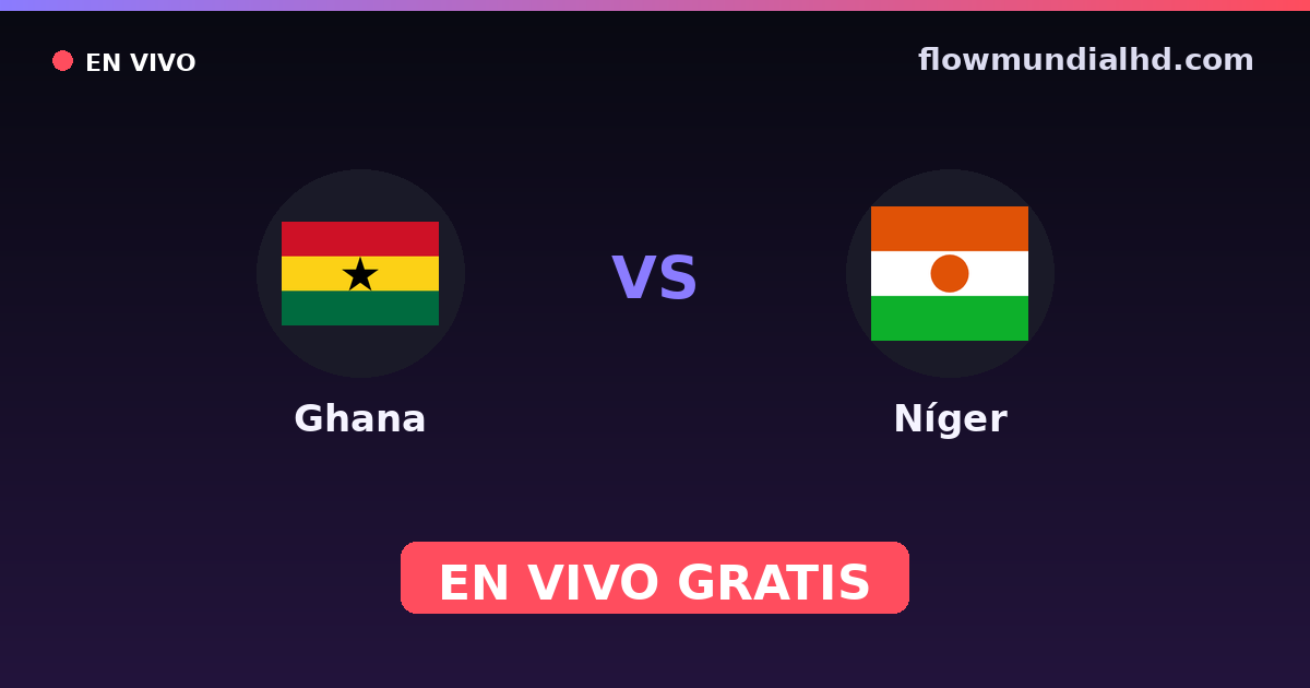 Gana vs Níger — Campeonato Africano das Nacoes, Copa Africana de Nacoes · histórico e onde assistir ao vivo grátis na FlowMundial HD