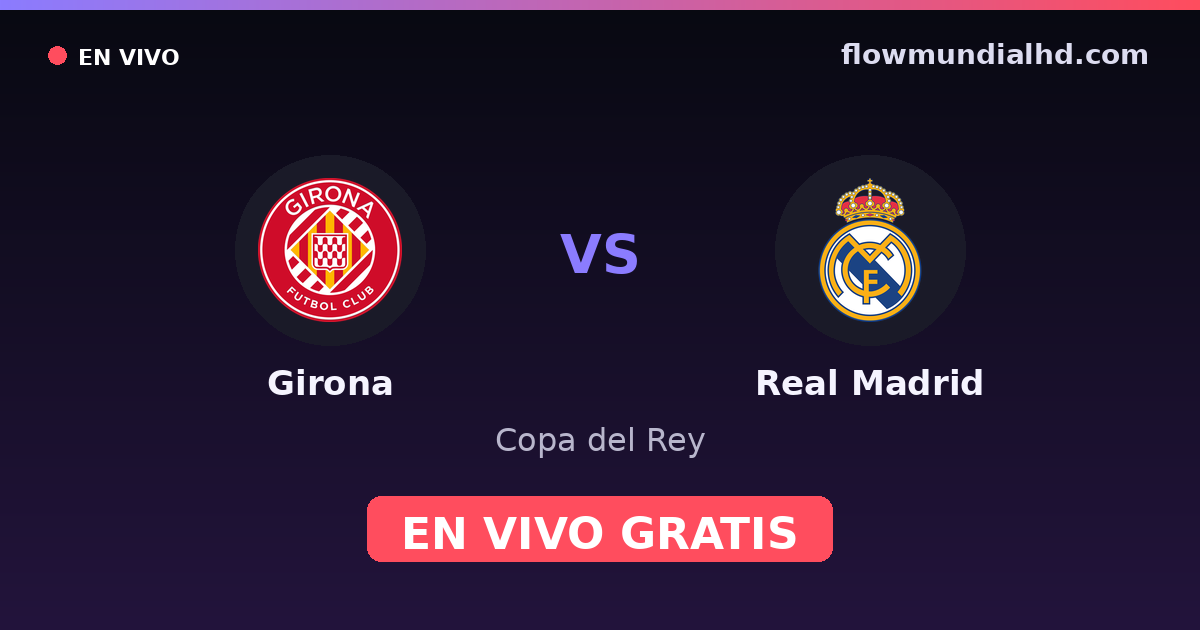Girona vs Real Madrid — Copa del Rey, La Liga · head-to-head and where to watch live free on FlowMundial HD