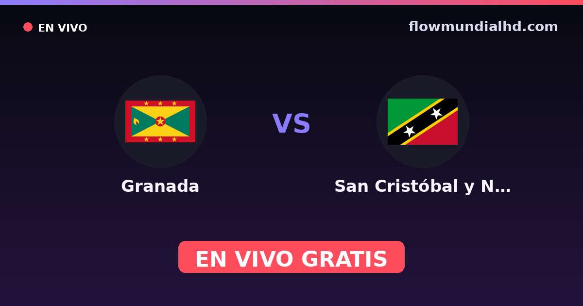 Granada vs San Cristóbal y Nieves — Eliminatorias CONCACAF al Mundial, CONCACAF Nations League · historial y dónde ver en vivo gratis en FlowMundial HD