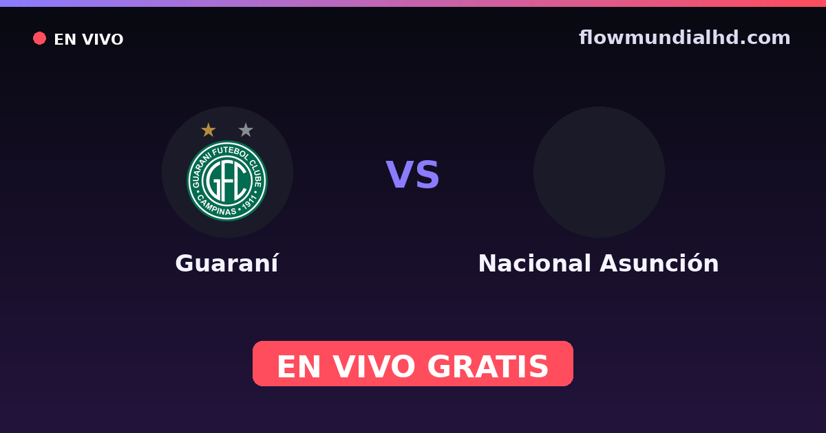 Guaraní vs Nacional Asunción — Copa Paraguay, Primera División (Paraguay) · historial y dónde ver en vivo gratis en FlowMundial HD