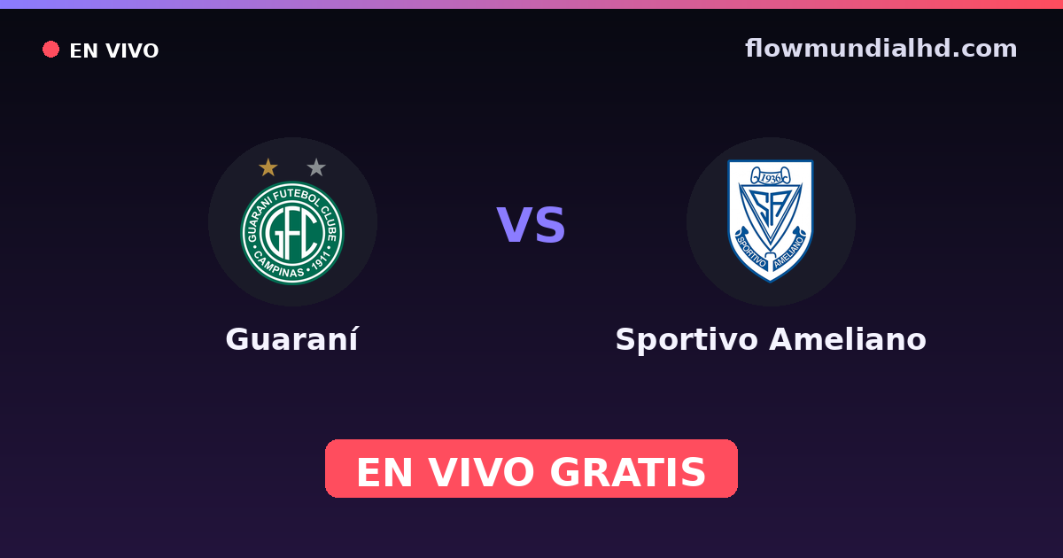 Guaraní vs Sportivo Ameliano — Copa Paraguay, Primera División (Paraguay) · historial y dónde ver en vivo gratis en FlowMundial HD