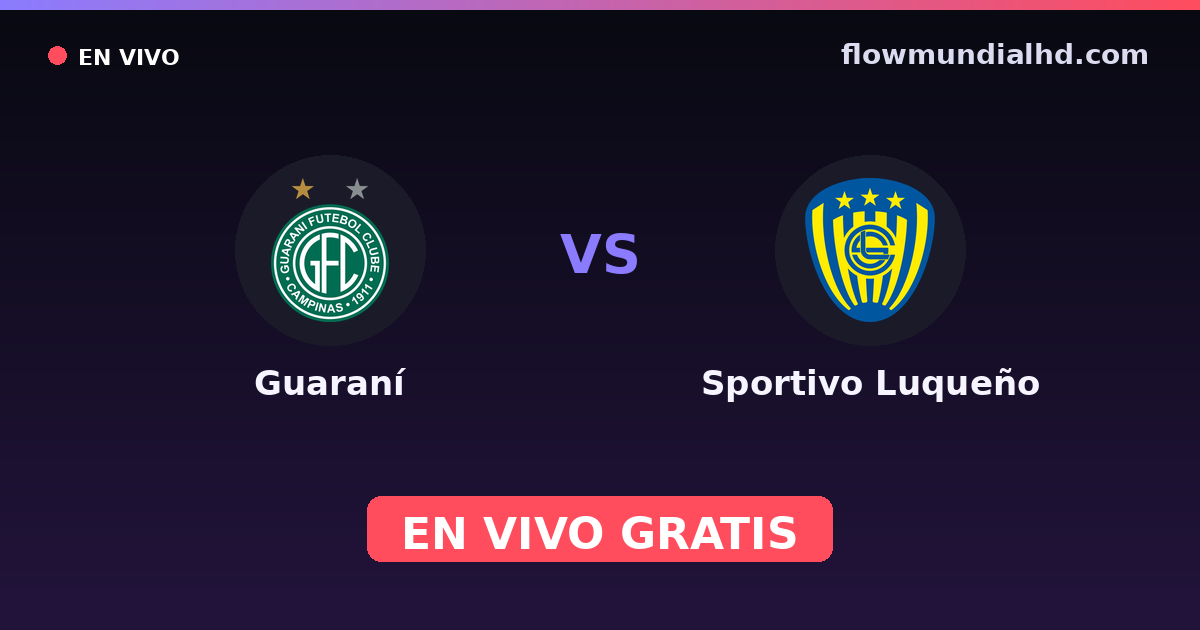 Guaraní vs Sportivo Luqueño — Copa Paraguay, Primera División (Paraguay) · historial y dónde ver en vivo gratis en FlowMundial HD