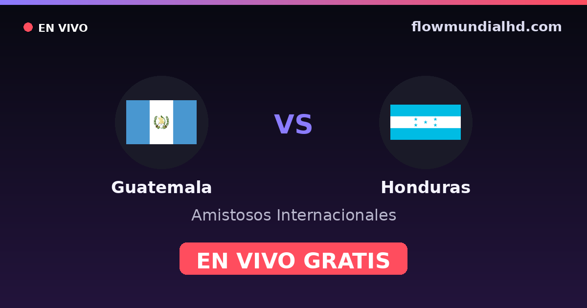Guatemala vs Honduras — Amistosos Internacionales, Copa Oro · historial y dónde ver en vivo gratis en FlowMundial HD