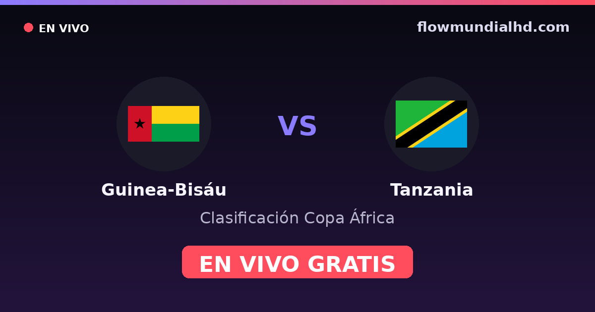 Guinea-Bissau vs Tansania — Afrika-Cup-Qualifikation · Bilanz und wo man live und kostenlos zusehen kann auf FlowMundial HD