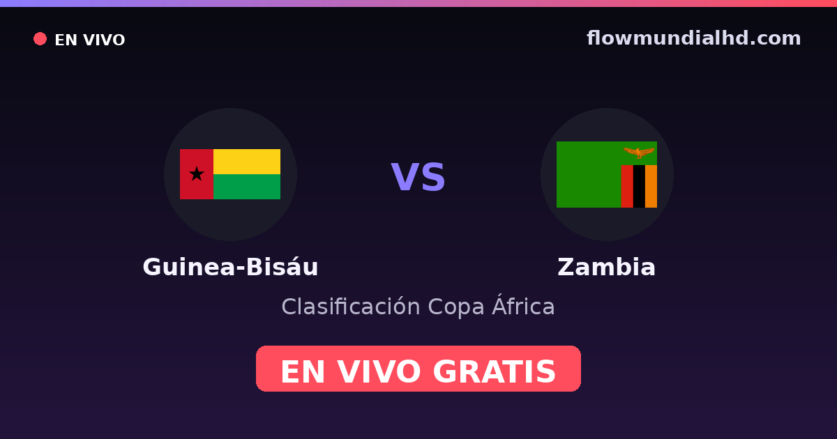 Guinea-Bissau vs Sambia — Afrika-Cup-Qualifikation · Bilanz und wo man live und kostenlos zusehen kann auf FlowMundial HD