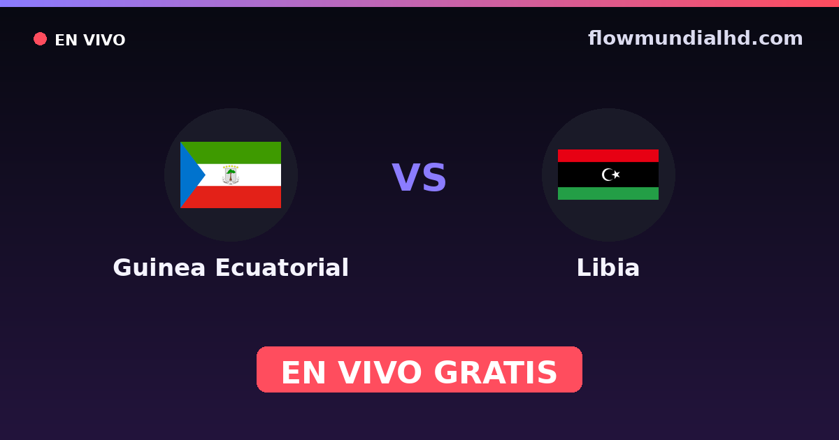 Guiné Equatorial vs Líbia — Campeonato Africano das Nacoes, Copa Africana de Nacoes · histórico e onde assistir ao vivo grátis na FlowMundial HD
