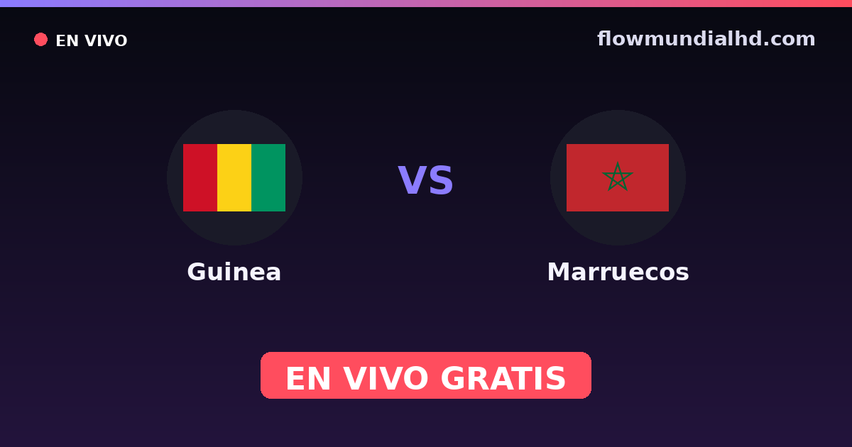 Guiné vs Marrocos — Campeonato Africano das Nacoes, World Cup Qual. CAF · histórico e onde assistir ao vivo grátis na FlowMundial HD