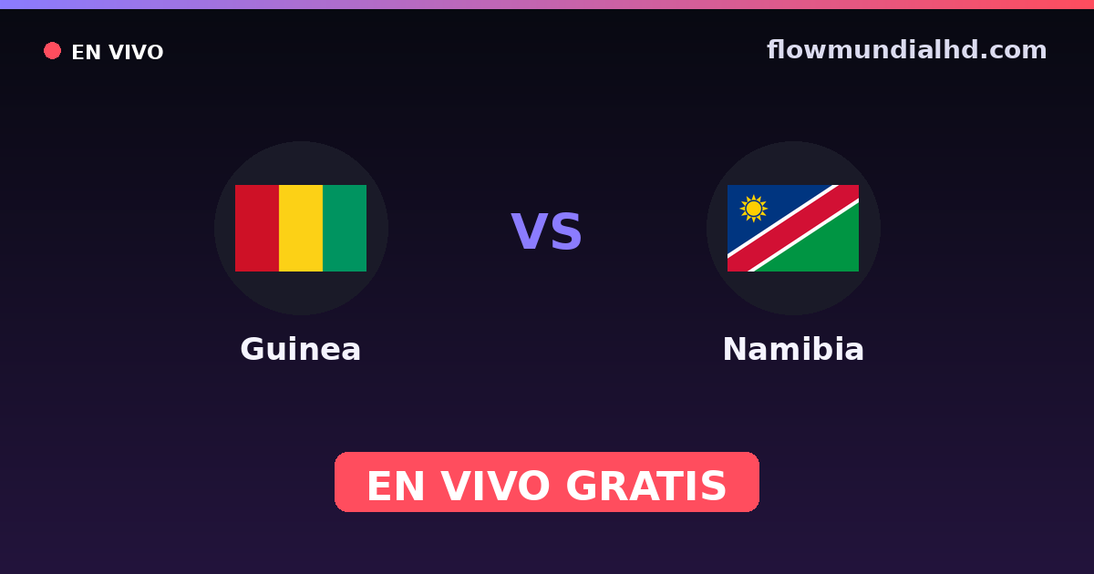 Guinea vs Namibia — Campeonato Africano de Naciones, World Cup Qual. CAF  · historial y dónde ver en vivo gratis en FlowMundial HD