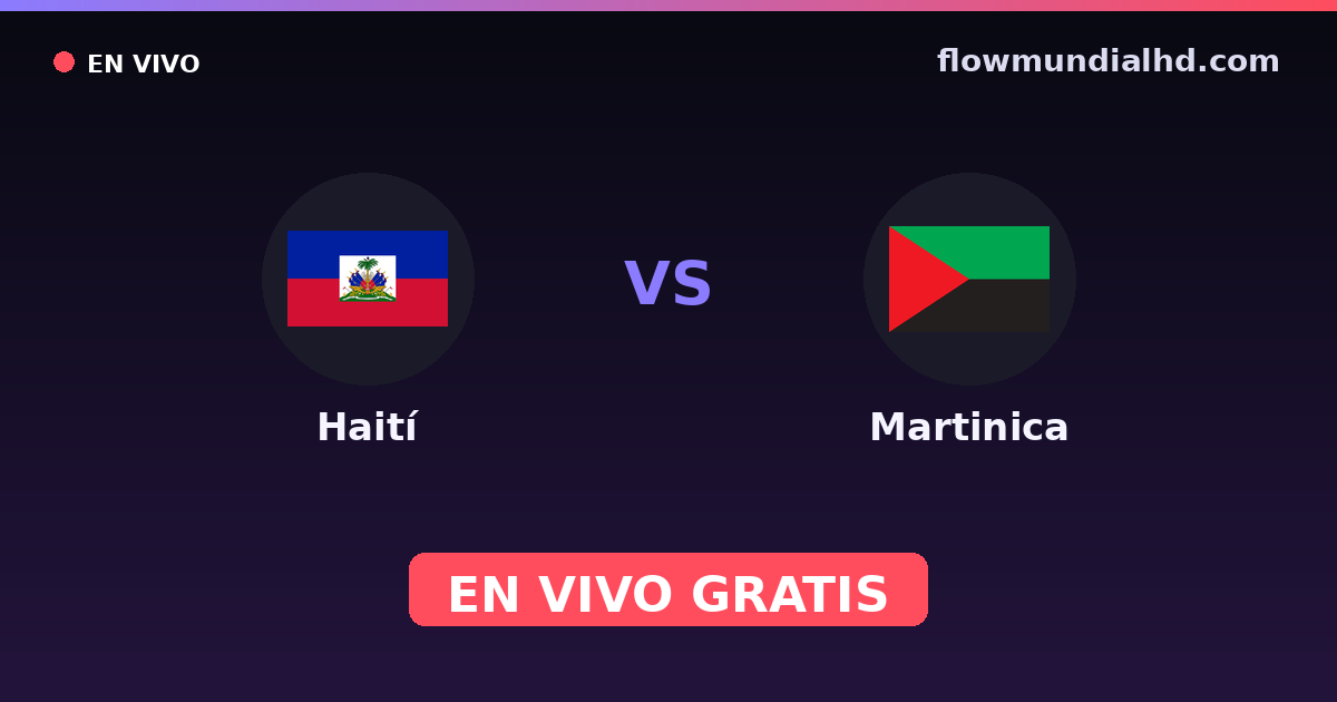Haïti vs Martinique — Coupe des Caraibes, Gold Cup · historique et où regarder en direct gratuitement sur FlowMundial HD