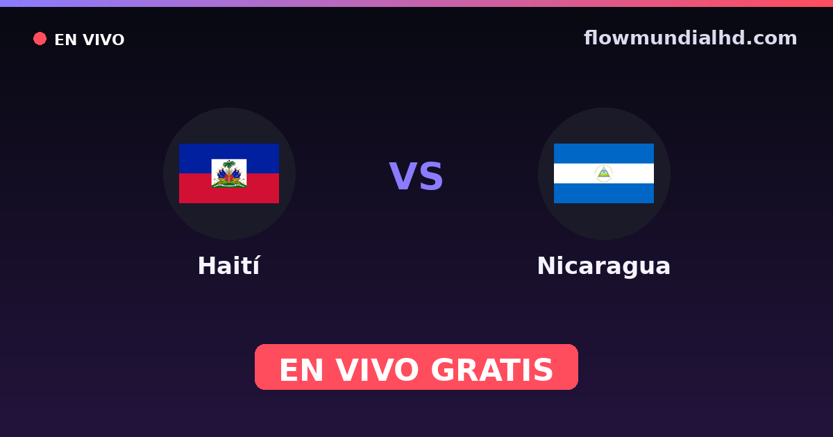 Haiti vs Nicarágua — Eliminatorias CONCACAF para a Copa, Copa Ouro · histórico e onde assistir ao vivo grátis na FlowMundial HD