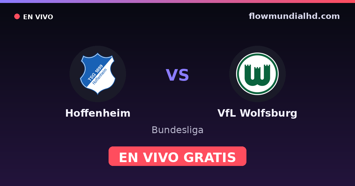 Hoffenheim vs VfL Wolfsburg — Bundesliga, DFB Pokal · historial y dónde ver en vivo gratis en FlowMundial HD